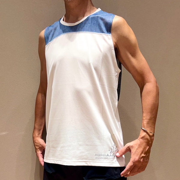 陸上用シャツ MMA Racing sleeveless with Ranor XS MMA×RYOGEN Sleeve-less（Unisex / Denim×Check×White）MMA