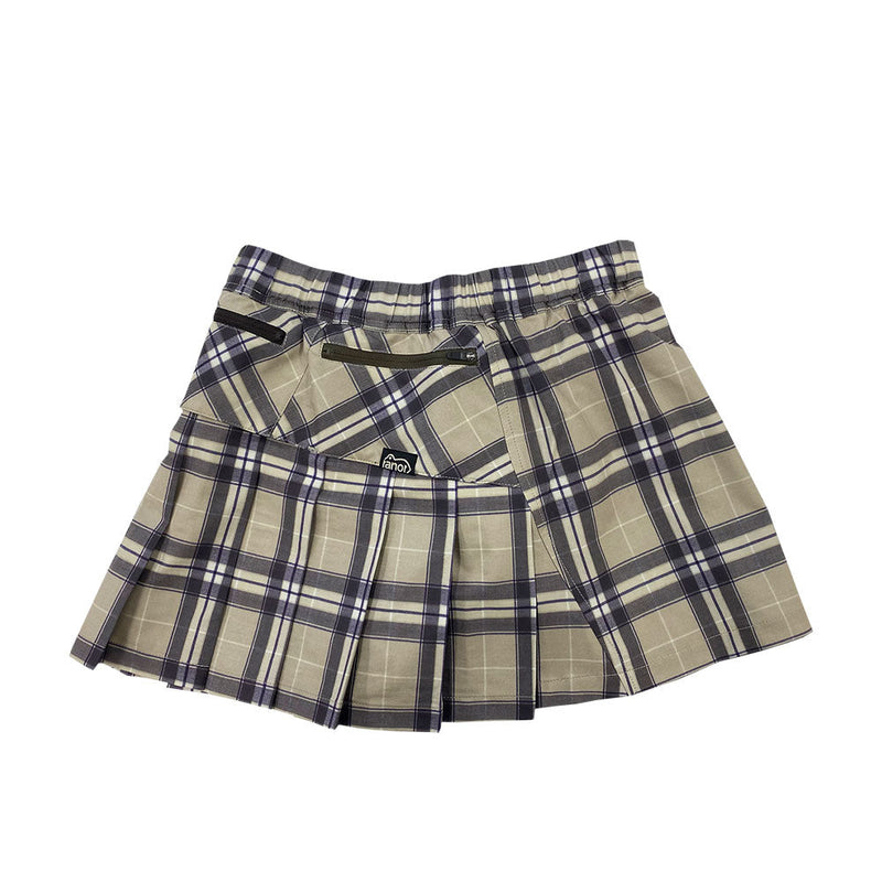 Tartan Check Pleats Skirt with Inner（Women's / Beige）Ranor