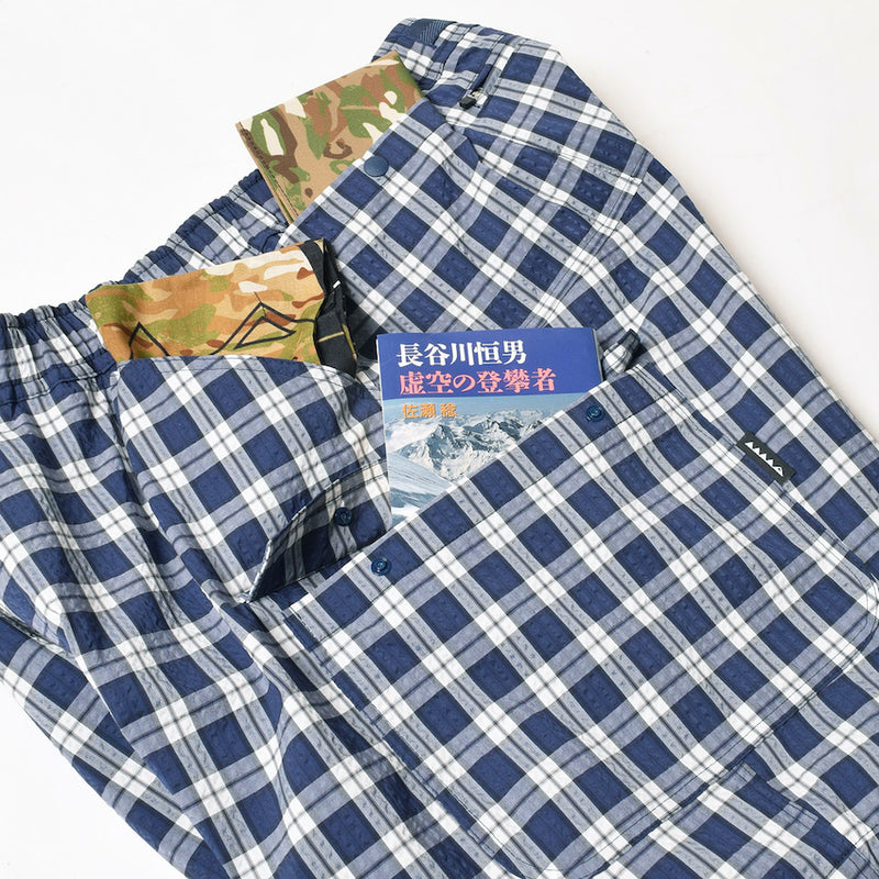 COOLMAX 8pocket WIde Shorts（Unisex / Blue Check）