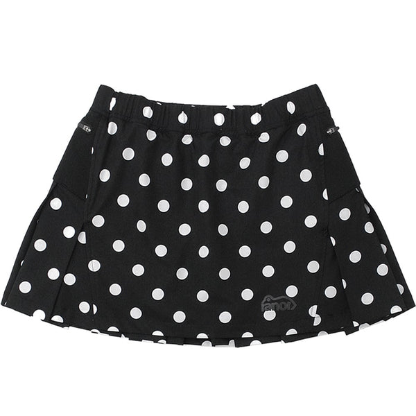 Dots Pleats Skirt with Inner（Women's / Black×White）Ranor