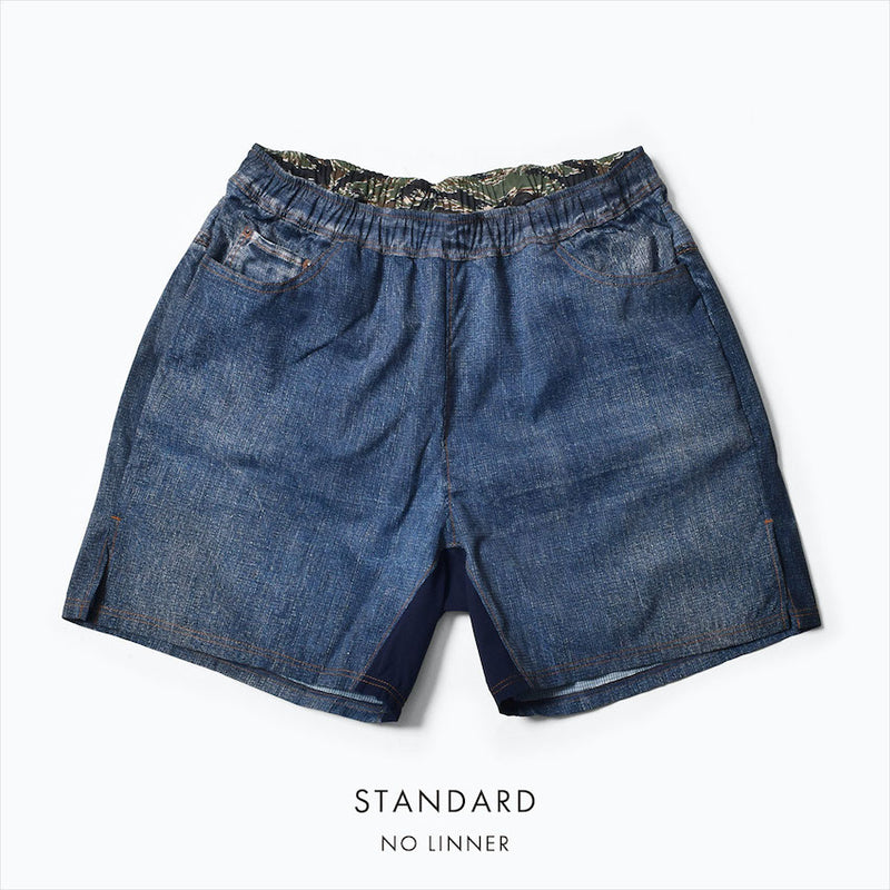 Denim Print Run Shorts Standard（Unisex / Denim 60）MMA – MONKEY