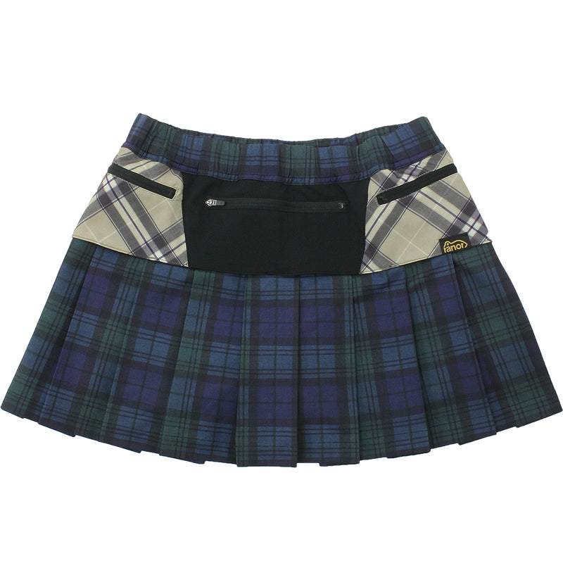 Tartan Check Crazy Pleats Skirt with Inner（Women's / Beige）Ranor