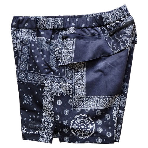 BANDANA Middle Shorts V3（Unisex / Black）Ranor