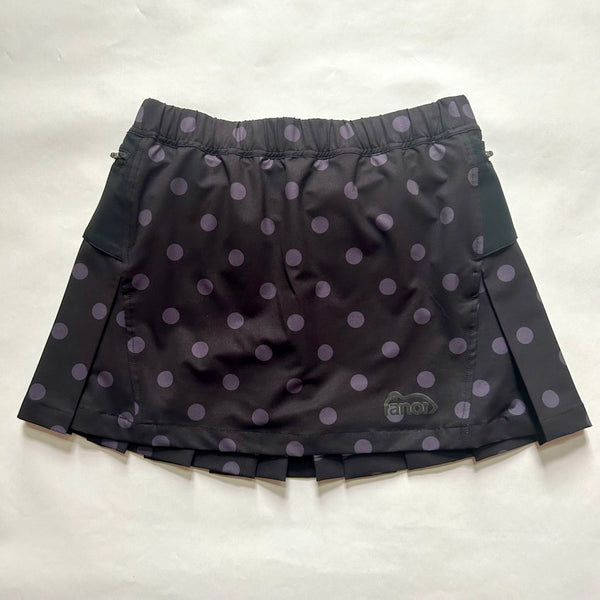 Dots Pleats Skirt with Inner（Women's / Black×Charcoal）Ranor