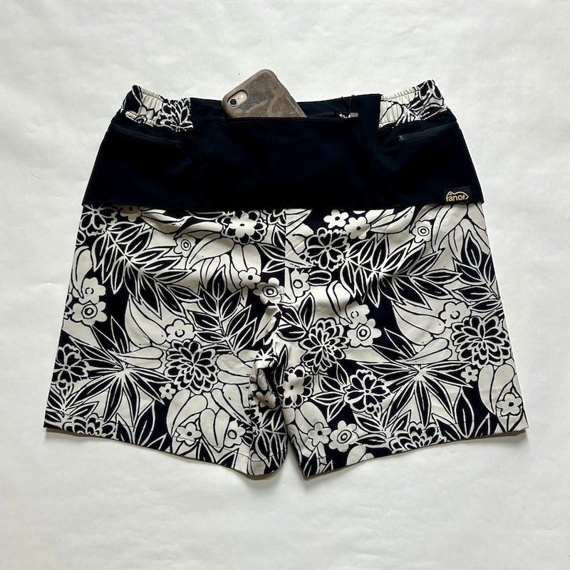 Leaf Pattern Middle Shorts V3（Unisex / Beige×Black）Ranor