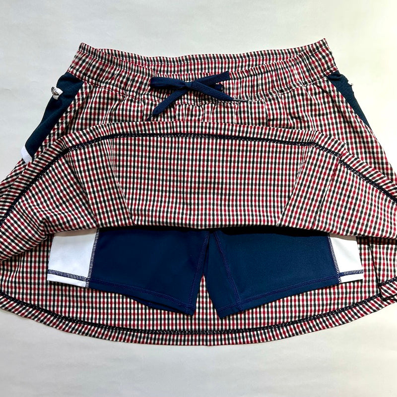Front Pleats Run Skirt（Women's / Red Check）MMA