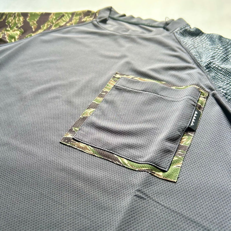 MMA×RYOGEN Mesh Raglan Tee（Unisex / Tiger Camo×Check×Gray