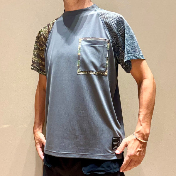 MMA×RYOGEN Mesh Raglan Tee（Unisex / Tiger Camo×Check×Gray）MMA