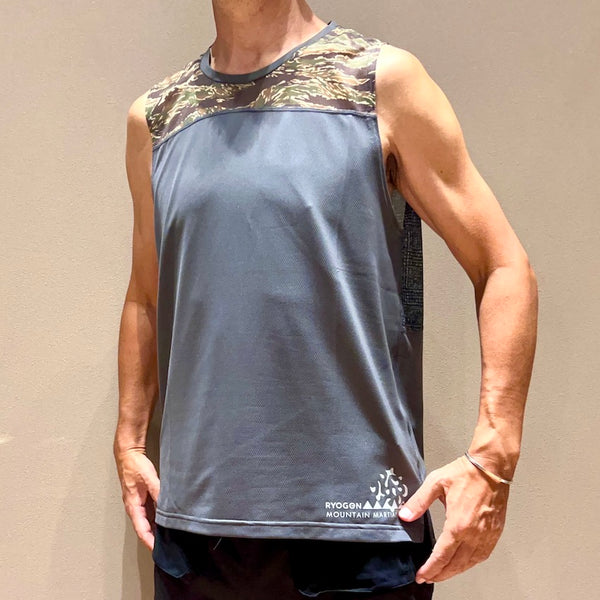 MMA×RYOGEN Sleeve-less（Unisex / Tiger Camo×Check×Gray）MMA