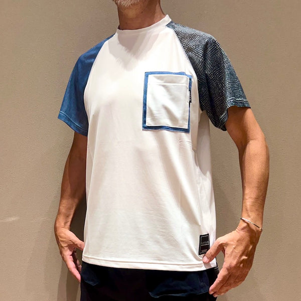 MMA×RYOGEN Mesh Raglan Tee（Unisex / Denim×Check×White）MMA