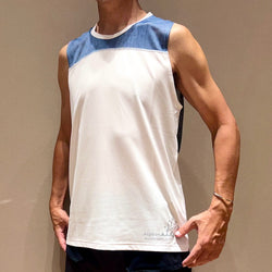 MMA×RYOGEN Sleeve-less（Unisex / Denim×Check×White）MMA