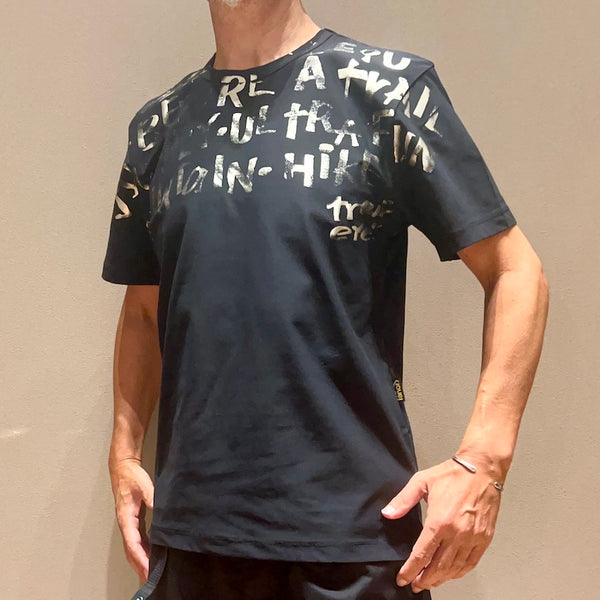 Haku Print T-Shirts（Unisex / Black×Silver）Ranor