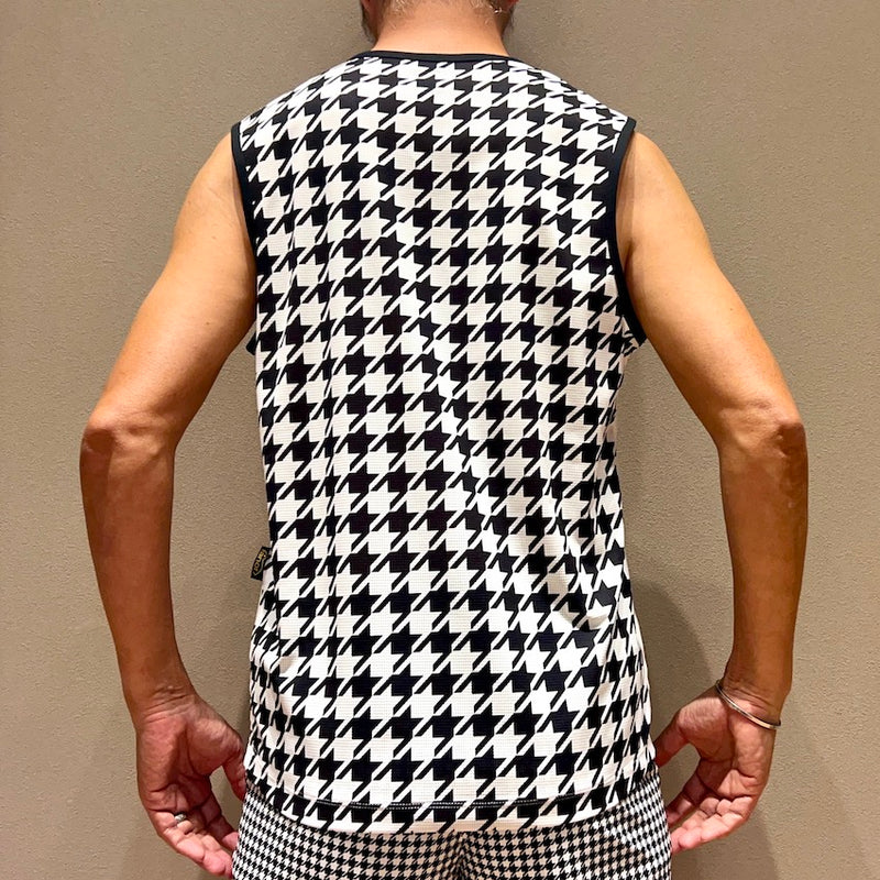 HOUNDSTOOTH No Sleeve（Unisex / White）Ranor